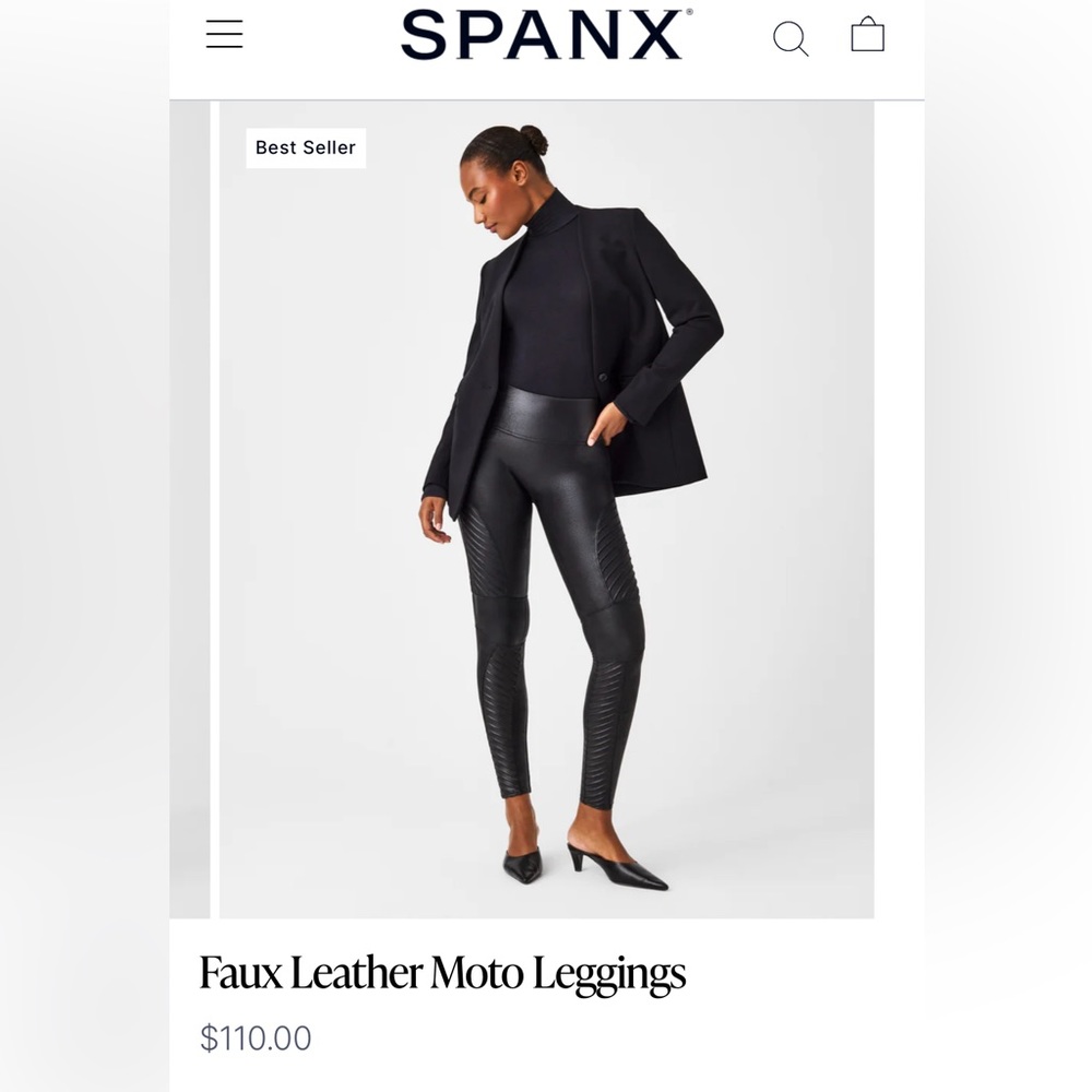 SPANX || Faux Leather Moto Leggings